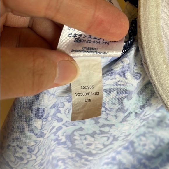 Lands' End Navy & Blue Beach Coastal Vacation Swim Dresskini with Bottoms Sz 18W - Picture 11 of 16